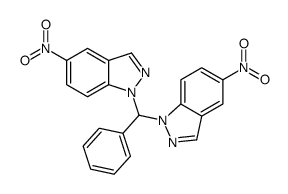 1,1'-(苯亚甲基)双(5-硝基-1H-吲唑) 结构式