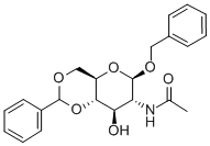 苄基2-乙酰氨基-4,6-O-亚苄基-2-脱氧-Β-D-吡喃葡萄糖苷 结构式