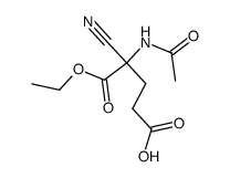 2-乙酰氨基-2-氰基戊二酸-1-乙酯 结构式