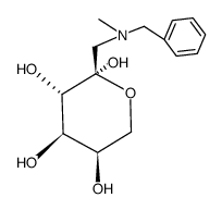 N-苄基-1-甲氨基-1-脱氧-β-D-阿拉伯-2-己酮吡喃糖 结构式