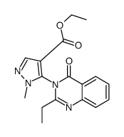 5-(2-乙基-4-氧代喹唑啉-3-基)-1-甲基吡唑-4-羧酸乙酯 结构式