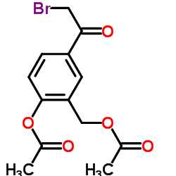 4-乙酰氧基-3-乙酰氧基甲基-alpha-溴苯乙酮 结构式