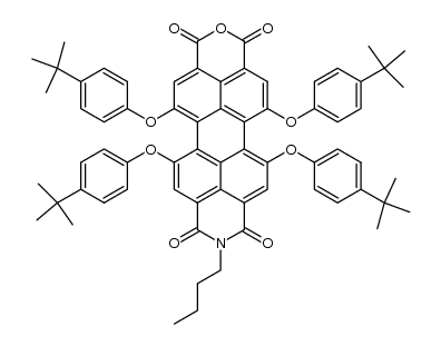 N-正丁基-1,6,7,12-四(4-叔丁基苯氧基)苝-3,4-二羧酸酐-9,10-二羧酸酰亚胺 结构式