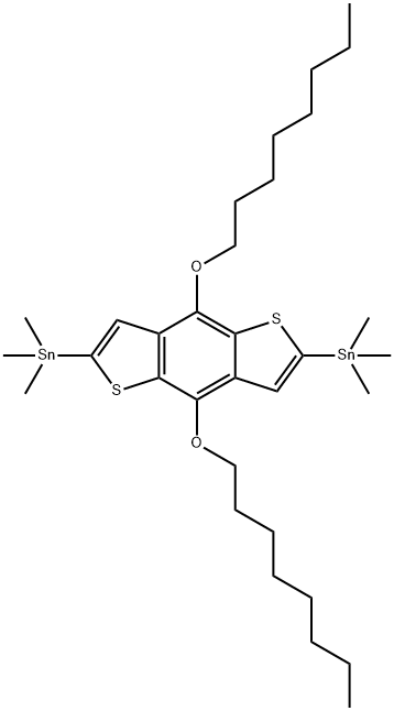 2,6-双(三甲基锡)-4,8-二辛氧基苯并[1,2-B:3,4-B]二噻吩 结构式