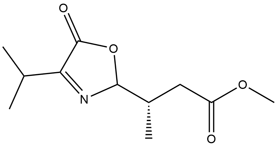 2-Oxazolepropanoic acid, 2,5-dihydro-β-methyl-4-(1-methylethyl)-5-oxo-, methyl ester, (βS)- 结构式