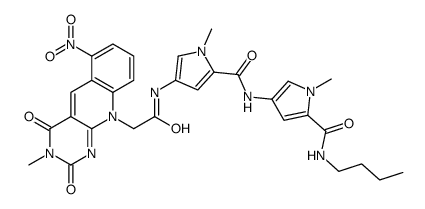 Pyrimido[4,5-b]quinoline-10(2H)-acetamide, N-[5-[[[5-[(butylamino)carbonyl]-1-methyl-1H-pyrrol-3-yl]amino]carbonyl]-1-methyl-1H-pyrrol-3-yl]-3,4-dihydro-3-methyl-6-nitro-2,4-dioxo- 结构式