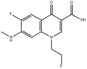 3-Quinolinecarboxylic acid, 6-fluoro-1-(2-fluoroethyl)-1,4-dihydro-7-(methylamino)-4-oxo- 结构式