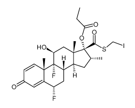 6α,9α-二氟-11β-羟基-16α-甲基-3-氧代-17α-(丙酰氧基)-雄甾-1,4-二烯-17β-硫代甲酸S-碘甲酯 结构式