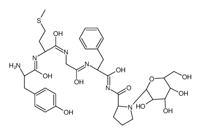 L-酪氨酰-D-蛋氨酰甘氨酰-L-苯丙氨酰-N-β-D-吡喃葡萄糖基-L-脯氨酰胺 结构式