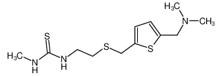 N-[2-[[[5-(N,N-二甲氨基甲基)-2-噻吩基]甲基]硫代]乙基]-N'-甲基硫脲 结构式