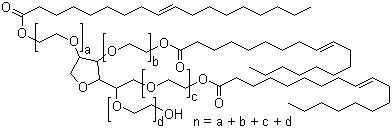 聚氧乙烯山梨糖醇酐三油酸酯 结构式