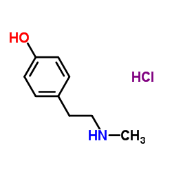 4-[2-(甲基氨基)乙基]苯酚盐酸盐 结构式