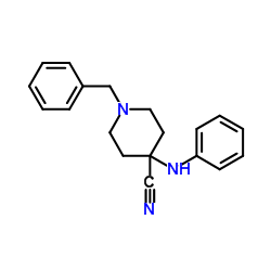 1-苄基-4-苯氨基哌啶-4-甲腈 结构式
