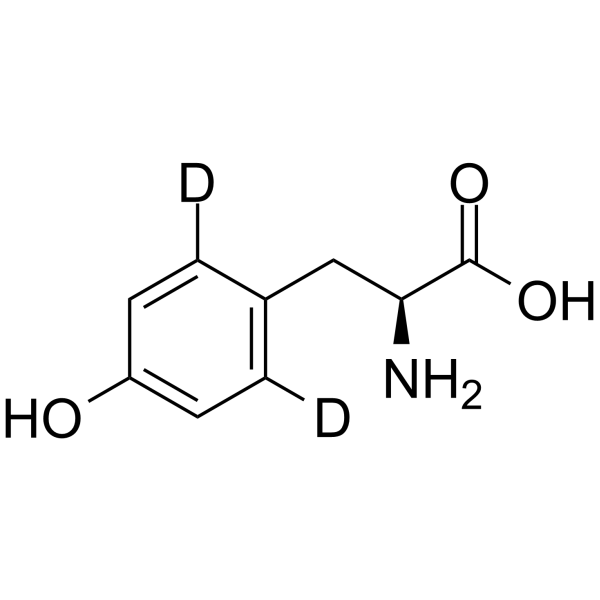 L-酪氨酸-d2(苯基-2,6-d2) 结构式