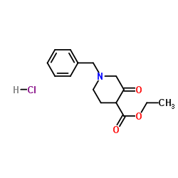 N-苄基-3-氧代哌啶-4-羧酸乙酯盐酸盐 结构式