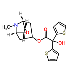 二(2-噻吩基)乙醇酸东莨菪酯 结构式
