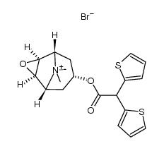 7-(2,2-二噻吩-2-基乙酰氧基)-9,9-二甲基-3-氧杂-9-氮杂三环[3.3.1.02,4]壬烷溴化物 结构式