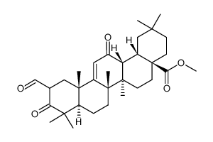 2-甲酰基-3,12-二氧代齐墩果-9(11)-烯-28-酸甲酯 结构式