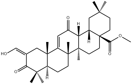 (4AS,6AR,6BS,12AS,14AR,14BR,Z)-11-(羟基亚甲基)-2,2,6A,6B,9,9,12A-七甲基-10,14-二氧代-1,2,3,4,4A,5,6,6A,6B,7,8,8A,9,10,11,12,12A,14,14A,14B-二十氢并五苯-4A-羧酸甲酯 结构式