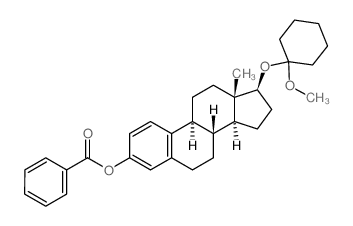 Estra-1,3,5(10)-trien-3-ol,17-[(1-methoxycyclohexyl)oxy]-, benzoate, (17b)- (9CI) 结构式