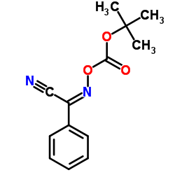 2-(叔丁氧羰基氧亚氨基)-2-苯乙腈 结构式