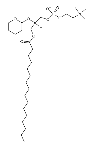 1-棕榈酰-2-(四氢吡喃-2-基)-sn-3-甘油磷酸胆碱 结构式