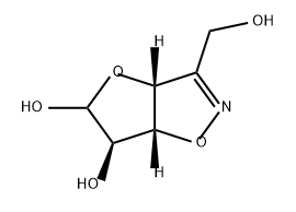 (3aR,6R,6aR)-3-(羟甲基)-3a,5,6,6a-四氢呋喃并[2,3-d]异恶唑-5,6-二醇 结构式