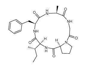 Cyclo(L-alanylglycyl-L-prolyl-L-isoleucyl-L-phenylalanyl) 结构式