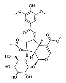 6-O-丁香酰基-8-O-乙酰基山栀苷甲酯 结构式