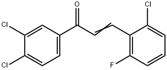(2E)-3-(2-氯-6-氟苯基)-1-(3,4-二氯苯基)丙-2-烯-1-酮 结构式