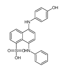 8-苯胺基-5-(4-羟基苯胺基)萘磺酸 结构式