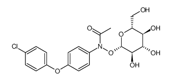 N-乙酰基-4-(4-氯苯氧基)苯胺基 β-D-吡喃葡糖苷 结构式