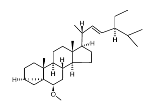 (22E)-6β-Methoxy-3β,5α-cyclostigmast-22-ene 结构式