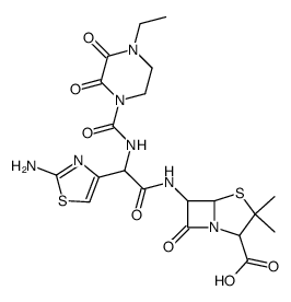 6-[(±)-α-(2-氨基噻唑-4-基)-α-(4-乙基-2,3-二氧代哌嗪-1-基甲酰氨基)乙酰氨基]青霉烷酸 结构式