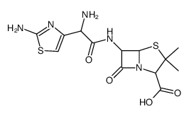 6-(α-氨基-α-(2-氨基噻唑-4-基)乙酰氨基)青霉烷酸 结构式