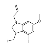 4-碘-3-(碘甲基)-6-甲氧基-1-丙-2-烯基-2,3-二氢吲哚 结构式