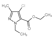 4-氯-3-乙基-1-甲基吡唑-5-羧酸乙酯 结构式