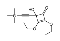 2,3-二乙氧基-4-羟基-4-(2-三甲基硅基乙炔基)环丁-2-烯-1-酮 结构式