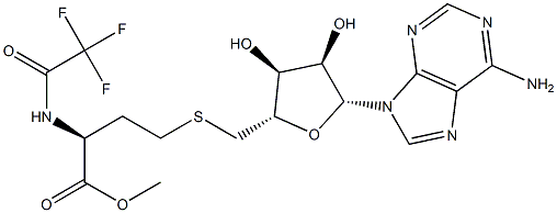 (S)-5'-S-[4-甲氧基-4-氧代-3-[(三氟乙酰基)氨基]丁基]-5'-硫代腺苷 结构式