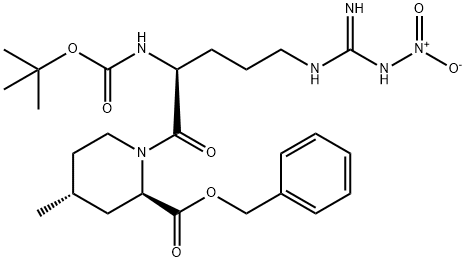 (2R,4R)-1-[(2S)-2-[(叔丁氧羰基)氨基]-5-[[亚氨基(硝基氨基)甲基]氨基]-1-氧代戊基]-4-甲基-2-哌啶羧酸苄酯 结构式