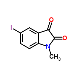 5-碘-1-甲基吲哚啉-2,3-二酮 结构式