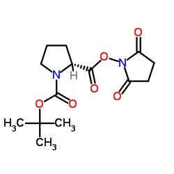 BOC-D-脯氨酸羟基琥珀酰亚胺硬脂酸酯 结构式