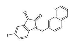 5-碘-1-(萘-2-基甲基)吲哚-2,3-二酮 结构式