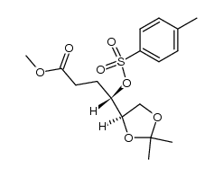 2,3-二脱氧-5,6-O-(1-甲基亚乙基)-D-赤式己糖酸甲酯-4-对甲苯磺酸酯 结构式