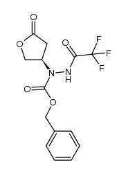 (R)-1-(5-氧代四氢呋喃-3-基)-2-(2,2,2-三氟乙酰基)肼甲酸苄酯 结构式