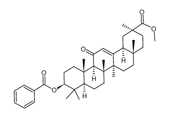 3-(苯甲酰氧基)-11-氧代-齐墩果-12-烯-29-酸甲酯 结构式
