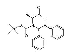 4-Morpholinecarboxylic acid, 3-methyl-2-oxo-5,6-diphenyl-, 1,1-dimethylethyl ester, (3S,5S,6R)- 结构式