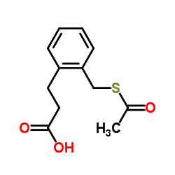 2-[(乙酰硫)甲基]-3-苯基丙酸 结构式