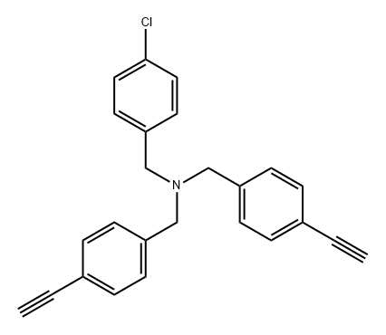 4-氯-N,N-双[(4-乙炔基苯基)甲基]苯甲胺 结构式