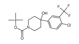 4-(4-氯-3-三氟甲基苯基)-4-羟基-1-哌啶羧酸叔丁酯 结构式